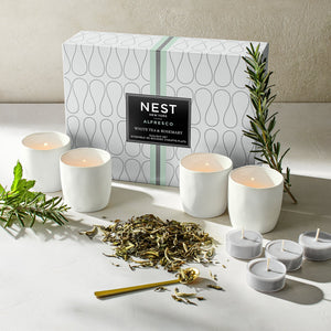 Set de 12 Velas Votivas - White Tea & Rosemary